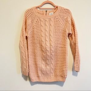 Like New: Bubblegum Pink Cable Knit Tunic Sweater